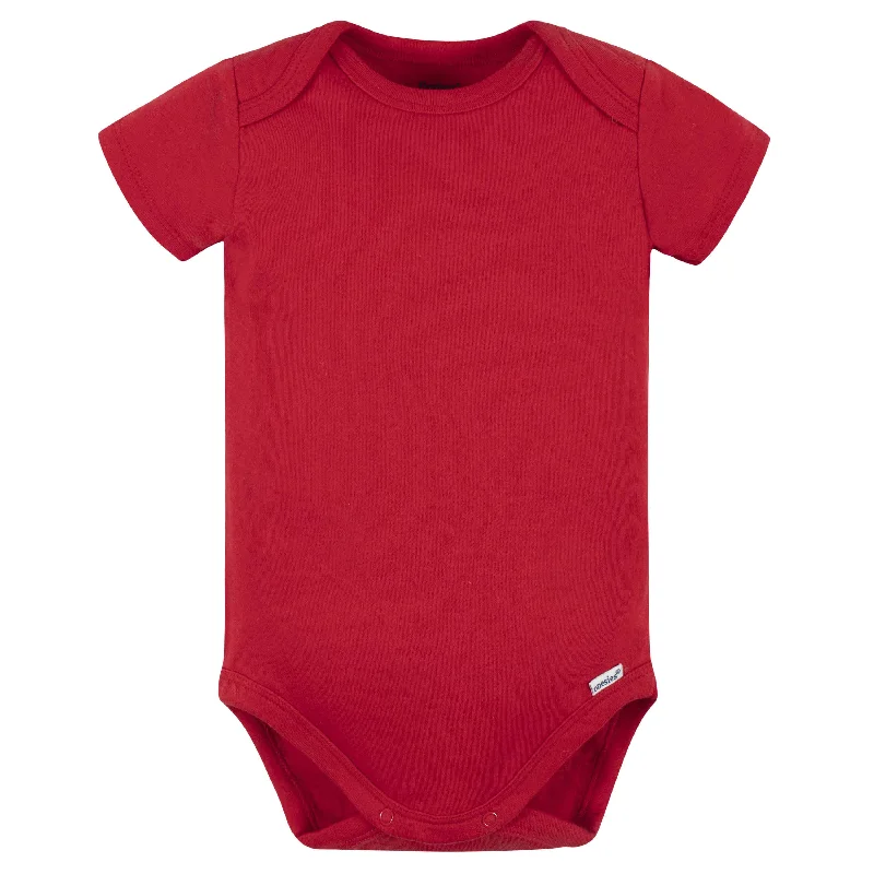 5-Pack Baby Red Premium Short Sleeve Onesies® Bodysuits