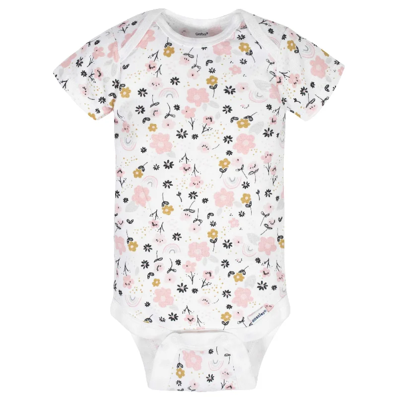 8-Pack Baby Girls Bear Short Sleeve Onesies® Bodysuits