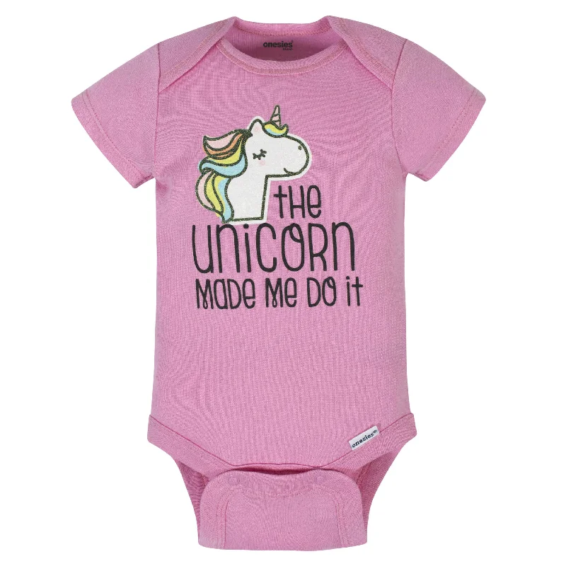 8-Pack Baby Girls Unicorns Onesies® Brand Bodysuits