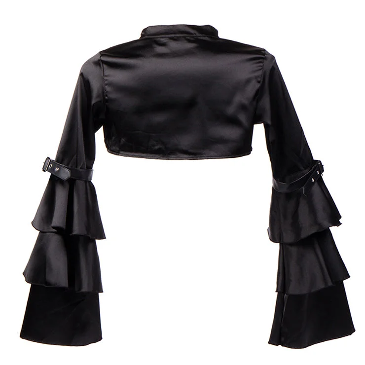 Cropped Black Satin Steampunk Shrug