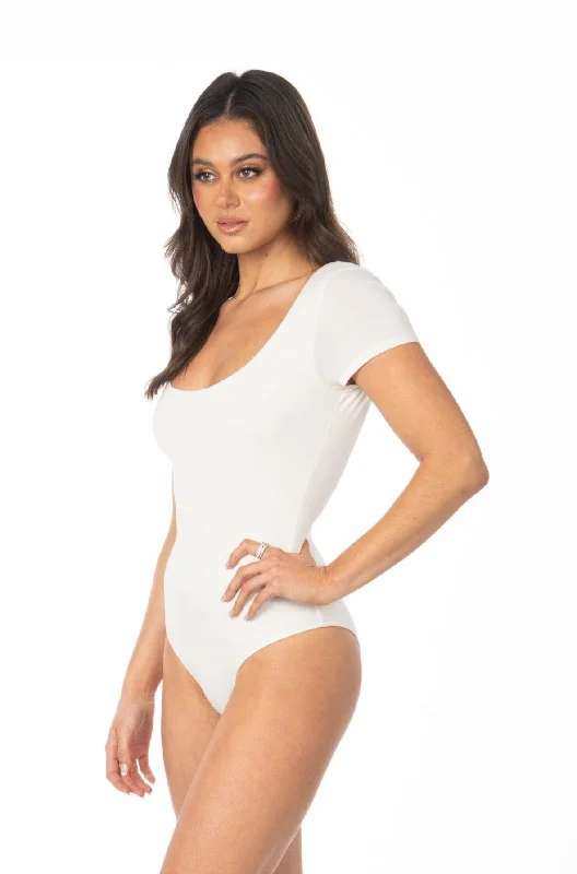 Ivory Double Layered X Back Bodysuit