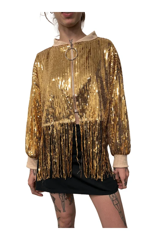 Gold Sequin Crop Jacket