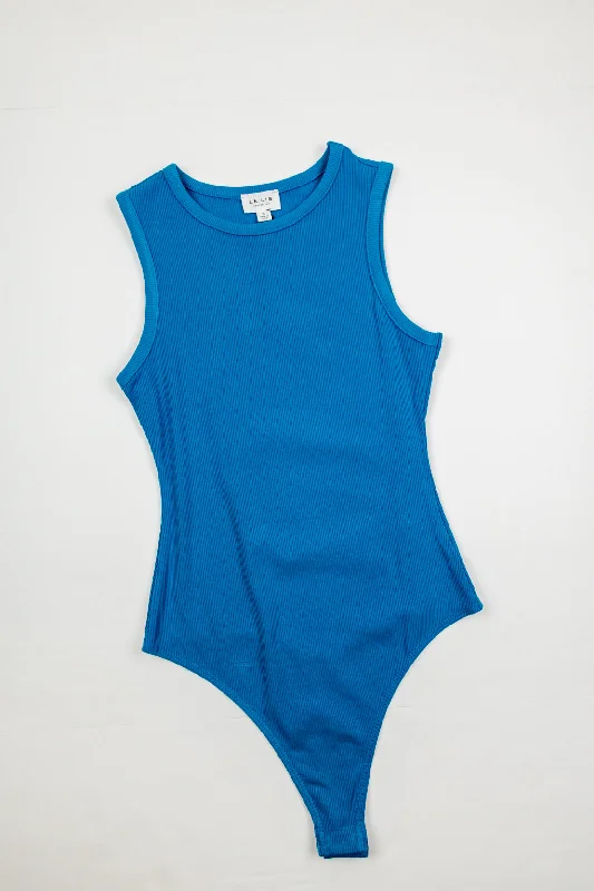 Mae Round Neck Bodysuit | Azure