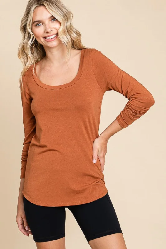 Rust Basic Long Sleeve Top