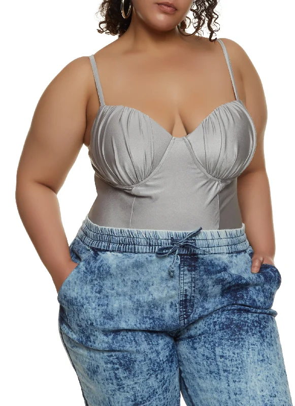 Plus Size Ruched Bustier Bodysuit