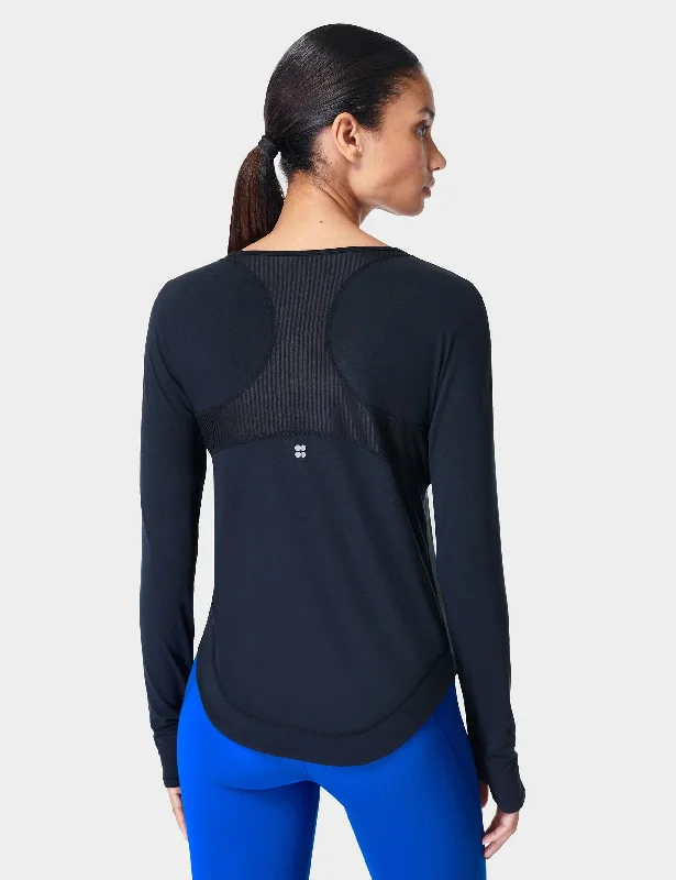 Breathe Easy Running Long Sleeve Top - Black