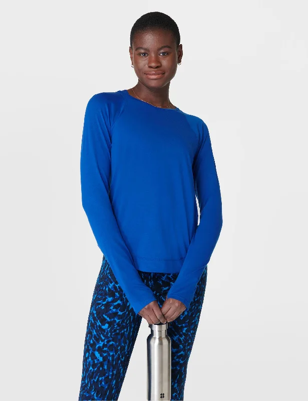 Breathe Easy Running Long Sleeve Top - Lightning Blue