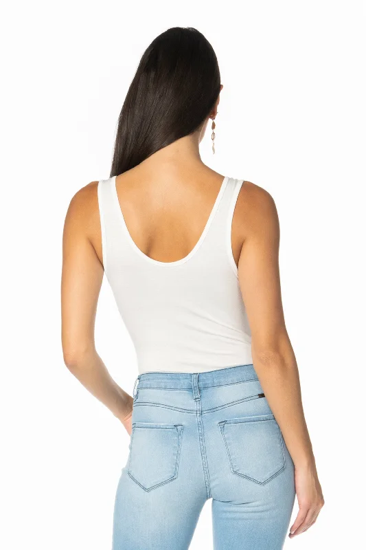 Ivory Tank V Notch Bodysuit