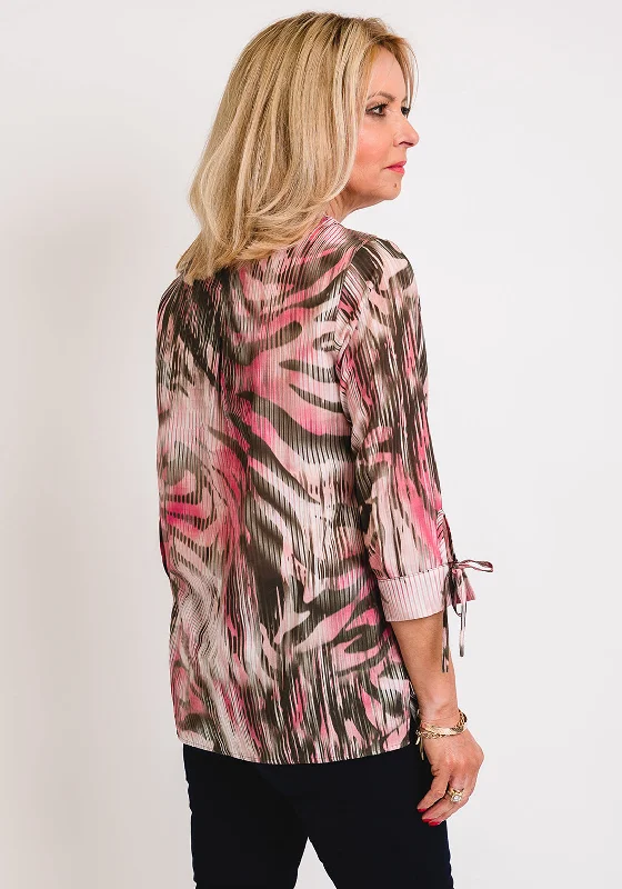 Barbara Lebek Animal Print Tunic, Pink & Brown