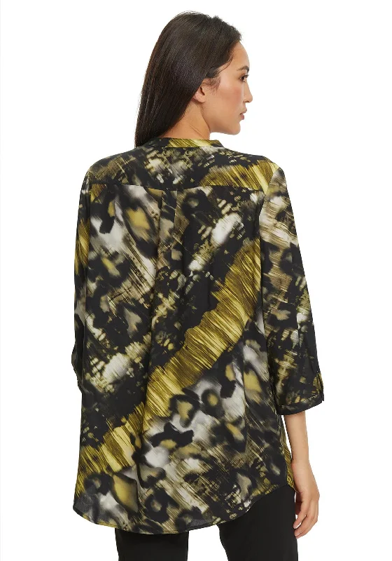 Betty Barclay Blur Print Tunic Top, Black & Green