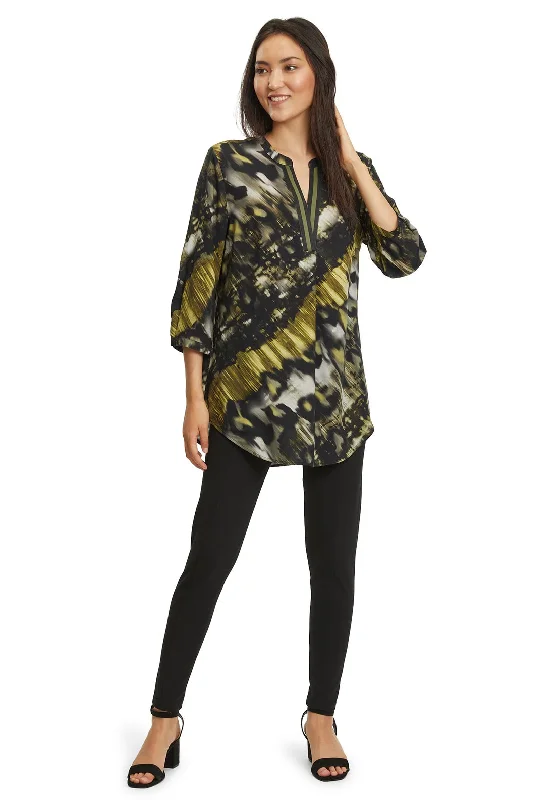 Betty Barclay Blur Print Tunic Top, Black & Green