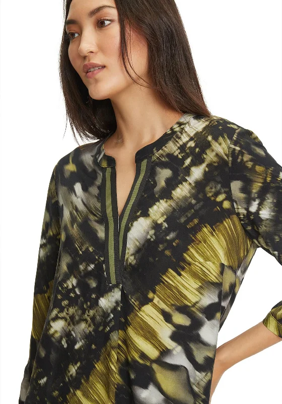 Betty Barclay Blur Print Tunic Top, Black & Green