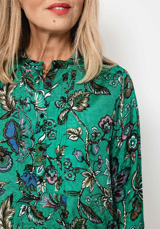 Masai Gabri Floral Tunic Top, Green