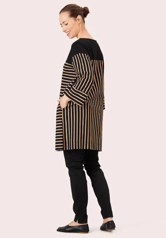 Masai Gejala Striped Tunic Top, Travertine