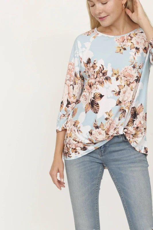 Floral Bottom Knot Tunic