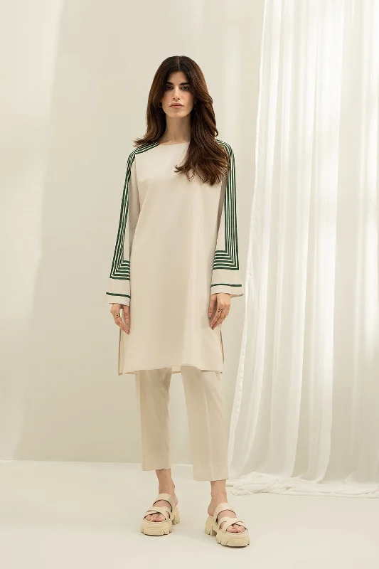 Ivory and Green Tunic