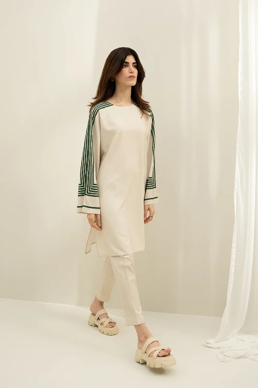 Ivory and Green Tunic