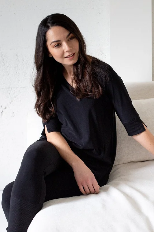 Motion Step Hem Tunic | Black