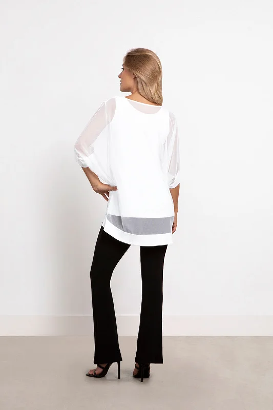 Mesh Boxy Tunic | White