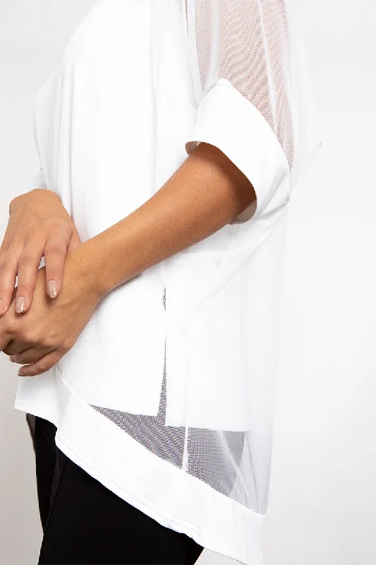 Mesh Boxy Tunic | White