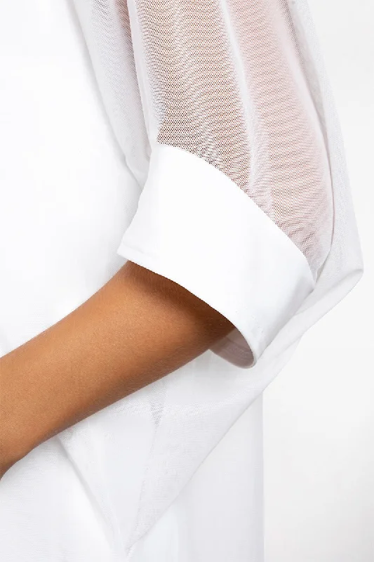 Mesh Boxy Tunic | White