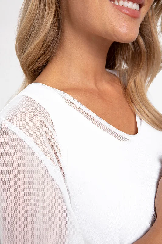 Mesh Boxy Tunic | White