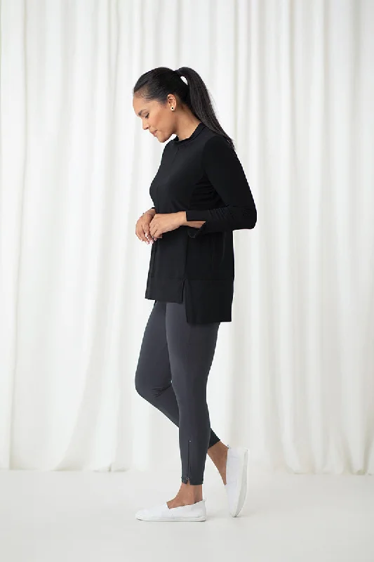 Motion Step Hem Tunic | Black