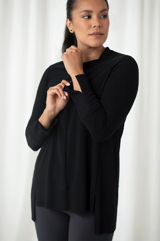 Motion Step Hem Tunic | Black