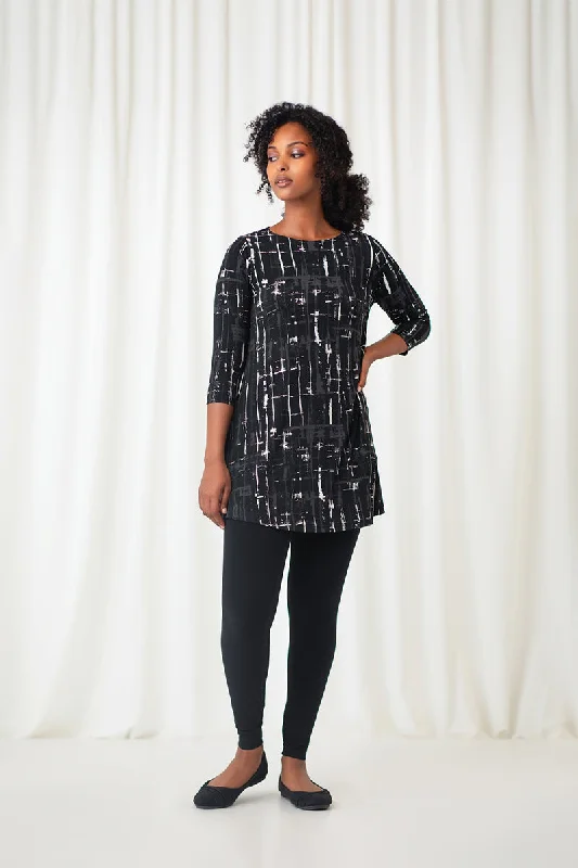 Trapeze Tunic | Drifting Lines Black