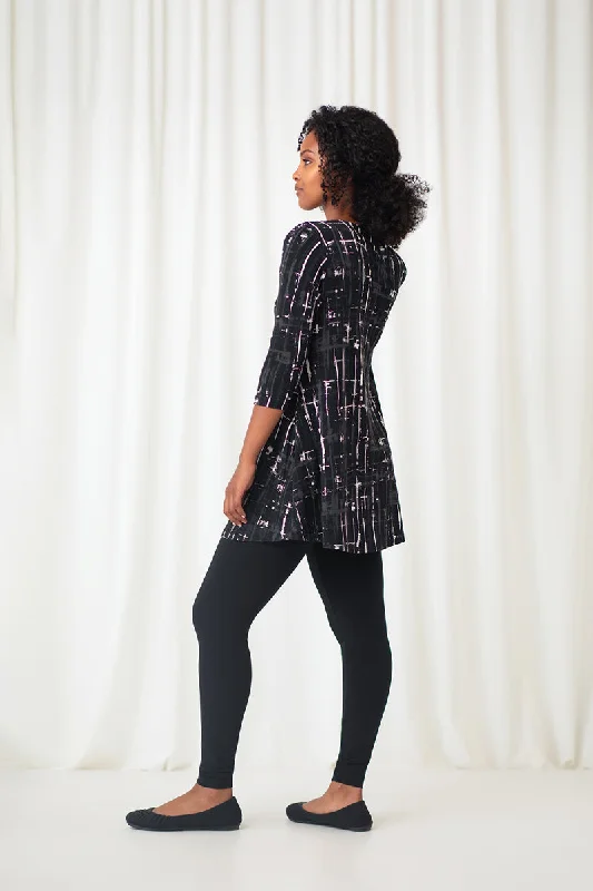 Trapeze Tunic | Drifting Lines Black