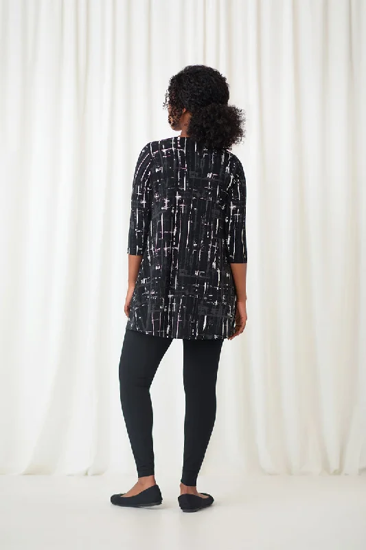 Trapeze Tunic | Drifting Lines Black